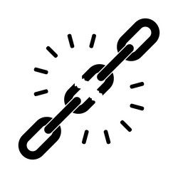 broken chain icon vector