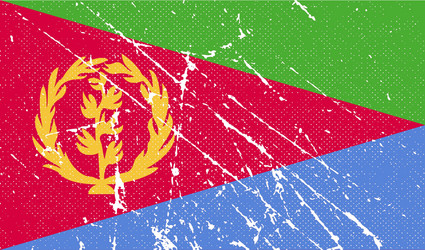 Flag of eritrea with old texture vector