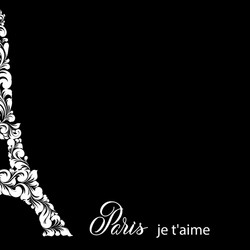 fragment of the eiffel tower on a black background vector