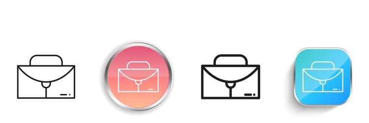 handbag icon thin linear regular and button style vector image