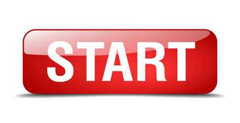 start red square 3d realistic isolated web button vector image