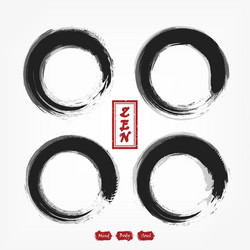 Zen Circle Sumi-e Compilation Vector Image