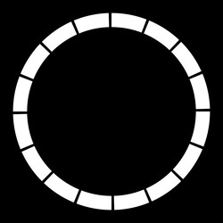 15 part section segmented circle abstract dashed vector