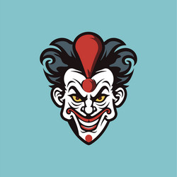 Clown with black and red hair vector