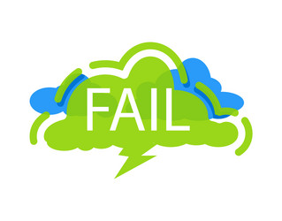 fail speech bubble with expression text vector image