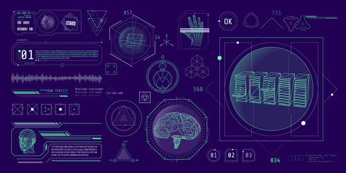hud interface design for decoding big data vector image