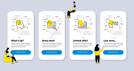 set of science icons related to graph chart vector image