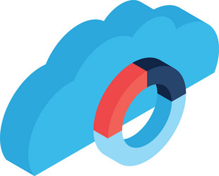 cloud computing with statistics pie vector image