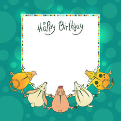 greeting children card with wishes Vector Image