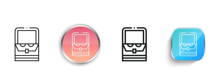 handbag icon thin linear regular and button style vector image
