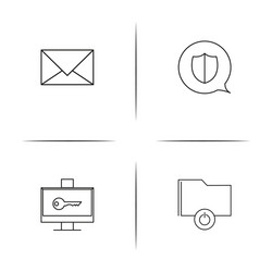 web and text simple linear icon setsimple outline vector image