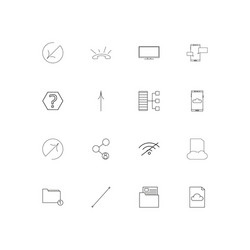 network and database linear thin icons set vector image