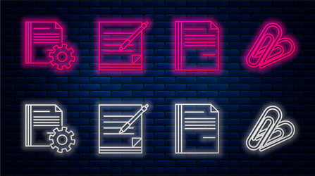 set line blank notebook and pen file document vector image