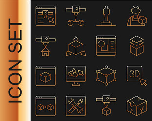 set line isometric cube 3d printer layers model vector image