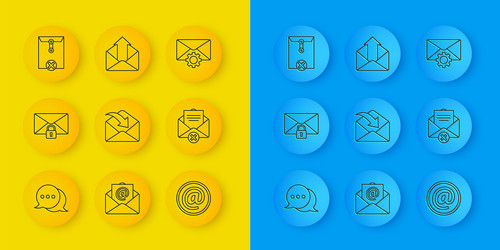 set line speech bubble chat mail message lock vector image