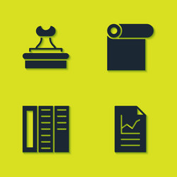 Set stamp document with graph chart brochure vector