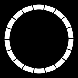 18 part section segmented circle abstract dashed vector