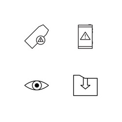 cyber security linear icons set simple outline vector image