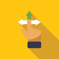 hand using touch screen gesture to scroll up vector image