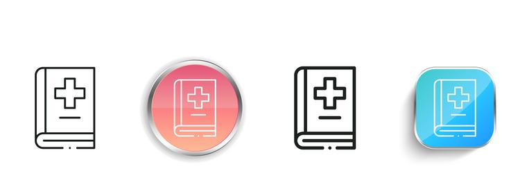 handbook icon thin linear regular and button vector image