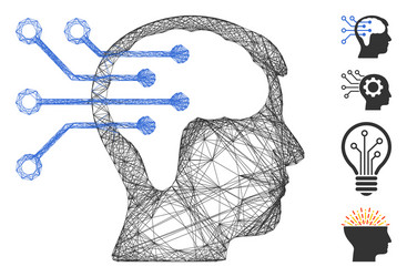 net neural interface circuit mesh vector image