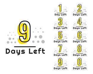 number of days left countdown timer vector