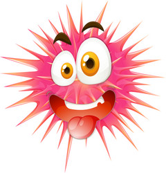 Silly face on thorny ball vector