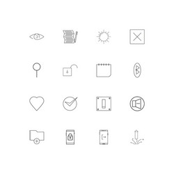 User interface linear thin icons set outlined vector