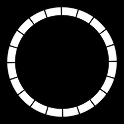 20 part section segmented circle abstract dashed vector image