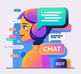 chatbot using and chatting artificial vector image