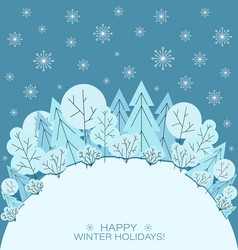 Christmas background winter forest fairy tale vector