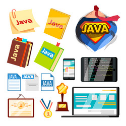 collection element of java programming set vector image