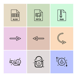 xlsx excel pptx power point rar compressed vector image