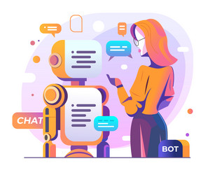 chatbot using and chatting artificial vector image