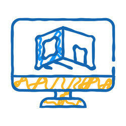 design room computer program icon doodle vector image