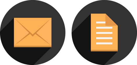 envelope and check list in circles with long vector