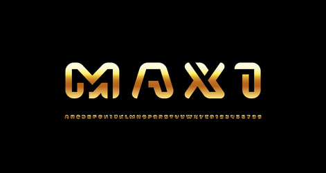 modern font golden alphabet from segment line vector image