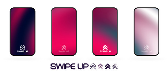 swipe up template with abstract backdrop vector image