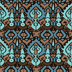 Tribal Ikat Waves Pattern Vector Image