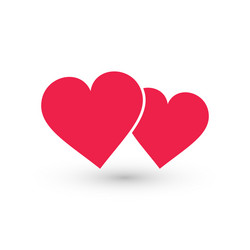 two hearts icon love symbol vector