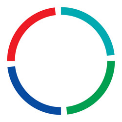 4 part section segmented circle abstract dashed vector