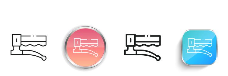 brake icon thin linear regular and button style vector image