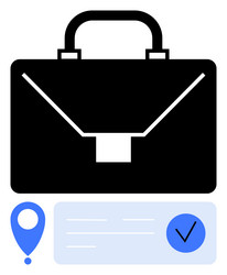 briefcase with map pin and checklist representing vector image