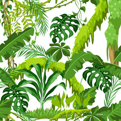 Jungle Leaf Pattern - Tropical Foliage Vector Image