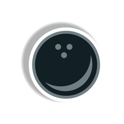 Stylish icon in paper sticker style bowling ball vector