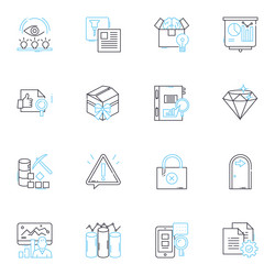 analytics linear icons set insights data vector image