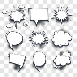 Funny set colored comic speech bubbles Royalty Free Vector