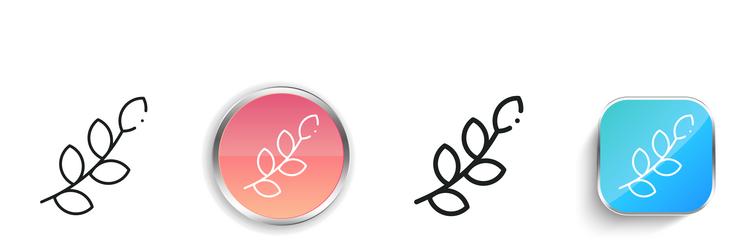 branch icon thin linear regular and button style vector image