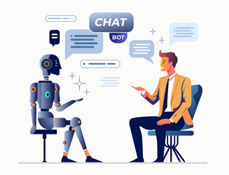 chatbot using and chatting artificial vector image