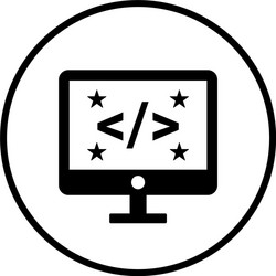 code coding programming icon black graphics vector image